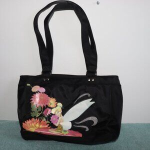 NWT Disney Tinkerbell Black Handbag Purse Tote Bag. About 11"X71/4